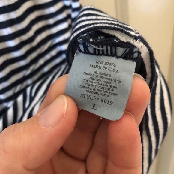 Splendid Short Sleeved Striped Hooded Tunic Size L - Picture 6 of 6